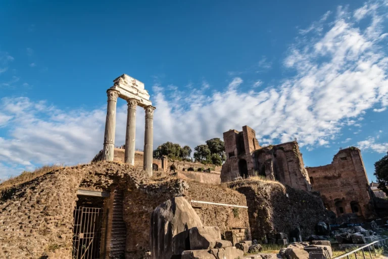 view-of-forum-of-rome-a-sunny-summer-day-in-rome