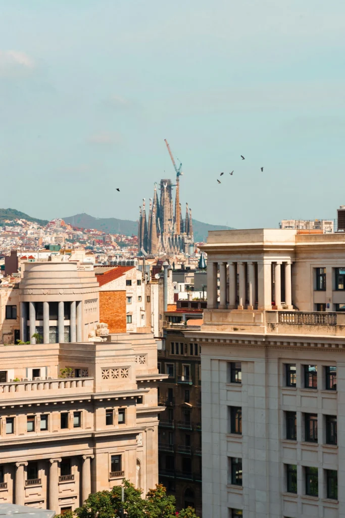 Barcelona skyline with the Sagrada Família
